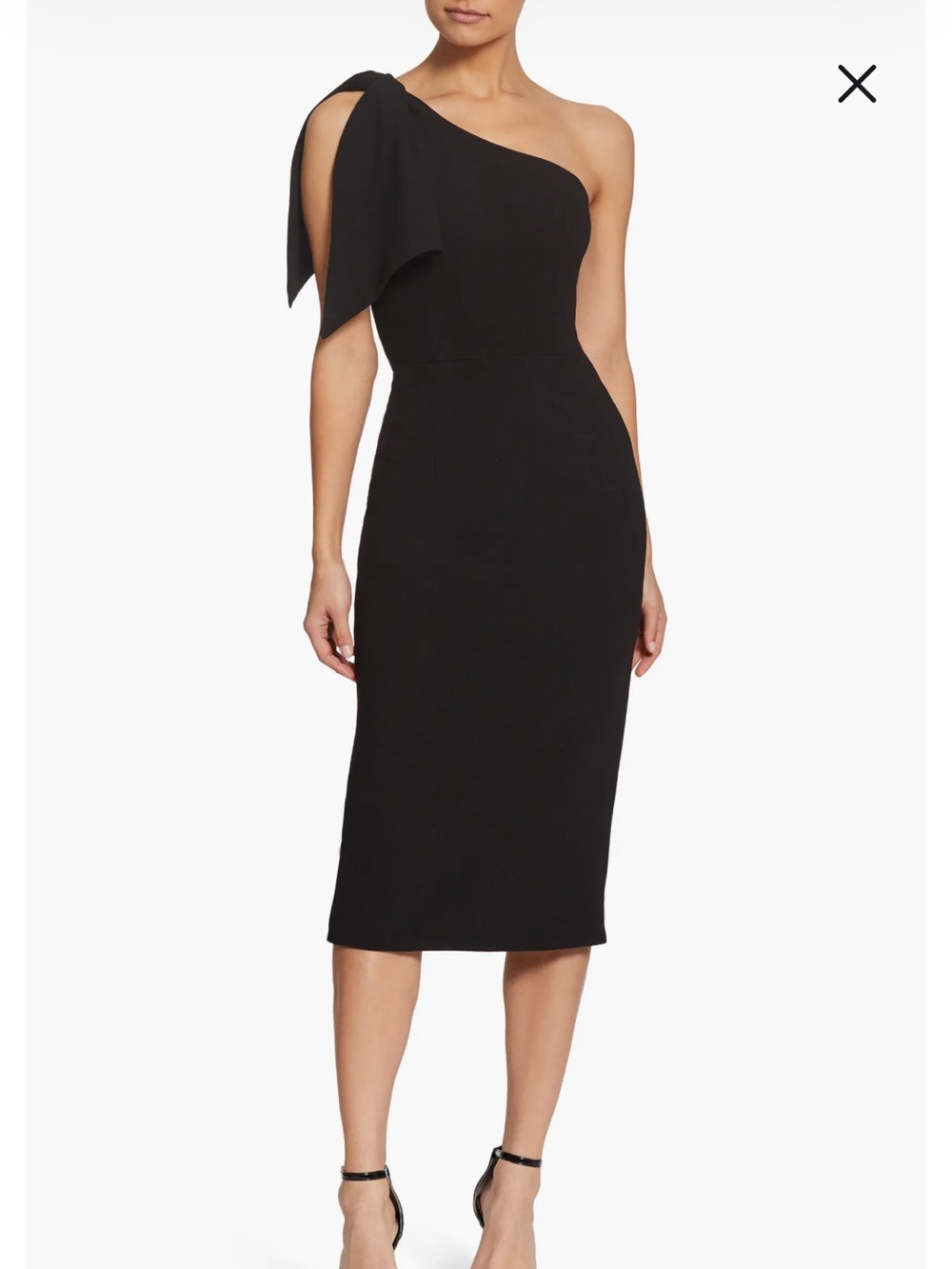 Dress the Population One-Shoulder Black Midi Dress - Picture 4 of 7